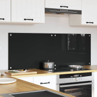 Produktbild för Köksskydd 2 pcs Svart 70 x 50 cm härdat glas