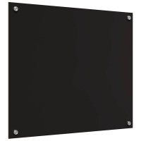 Produktbild för Köksskydd 2 pcs Svart 70 x 60 cm härdat glas