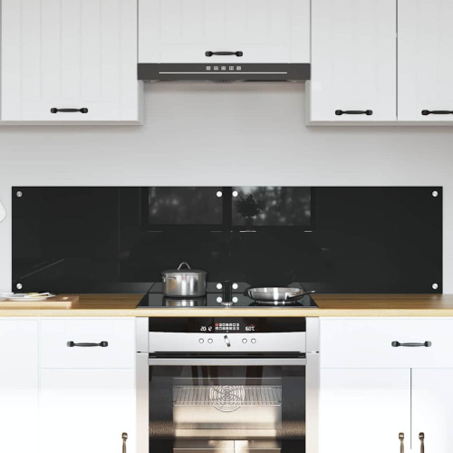 vidaXL Köksskydd 2 pcs Svart 80 x 40 cm härdat glas