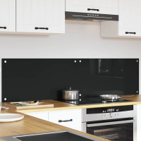 Produktbild för Köksskydd 2 pcs Svart 80 x 40 cm härdat glas