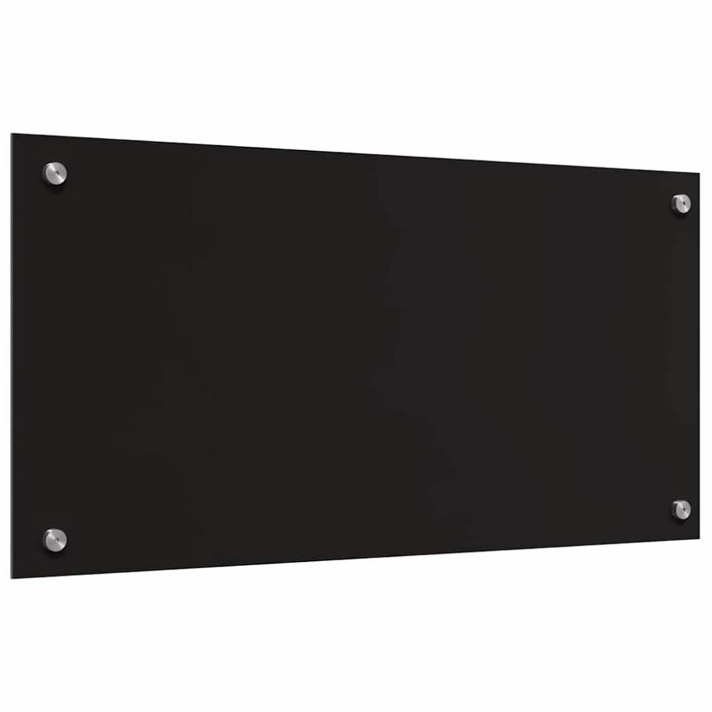 Produktbild för Köksskydd 2 pcs Svart 80 x 40 cm härdat glas
