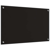 Produktbild för Köksskydd 2 pcs Svart 80 x 50 cm härdat glas