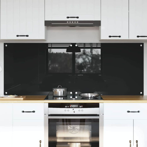 vidaXL Köksskydd 2 pcs Svart 80 x 60 cm härdat glas