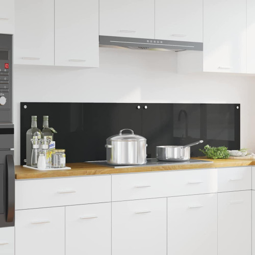 vidaXL Köksskydd 2 pcs Svart 90 x 40 cm härdat glas
