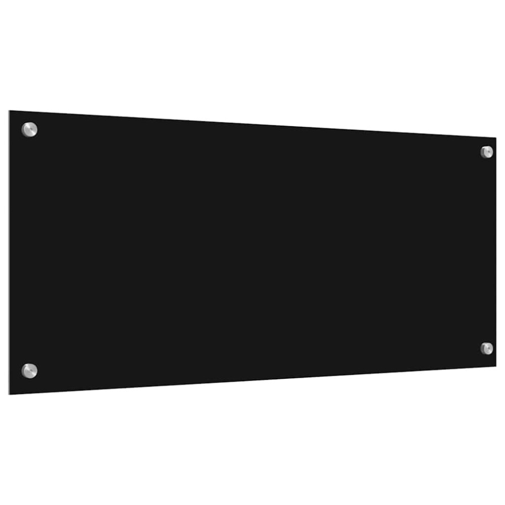 Produktbild för Köksskydd 2 pcs Svart 90 x 40 cm härdat glas