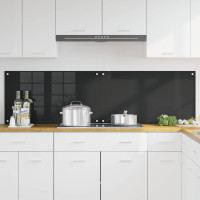 Produktbild för Köksskydd 2 pcs Svart 90 x 50 cm härdat glas
