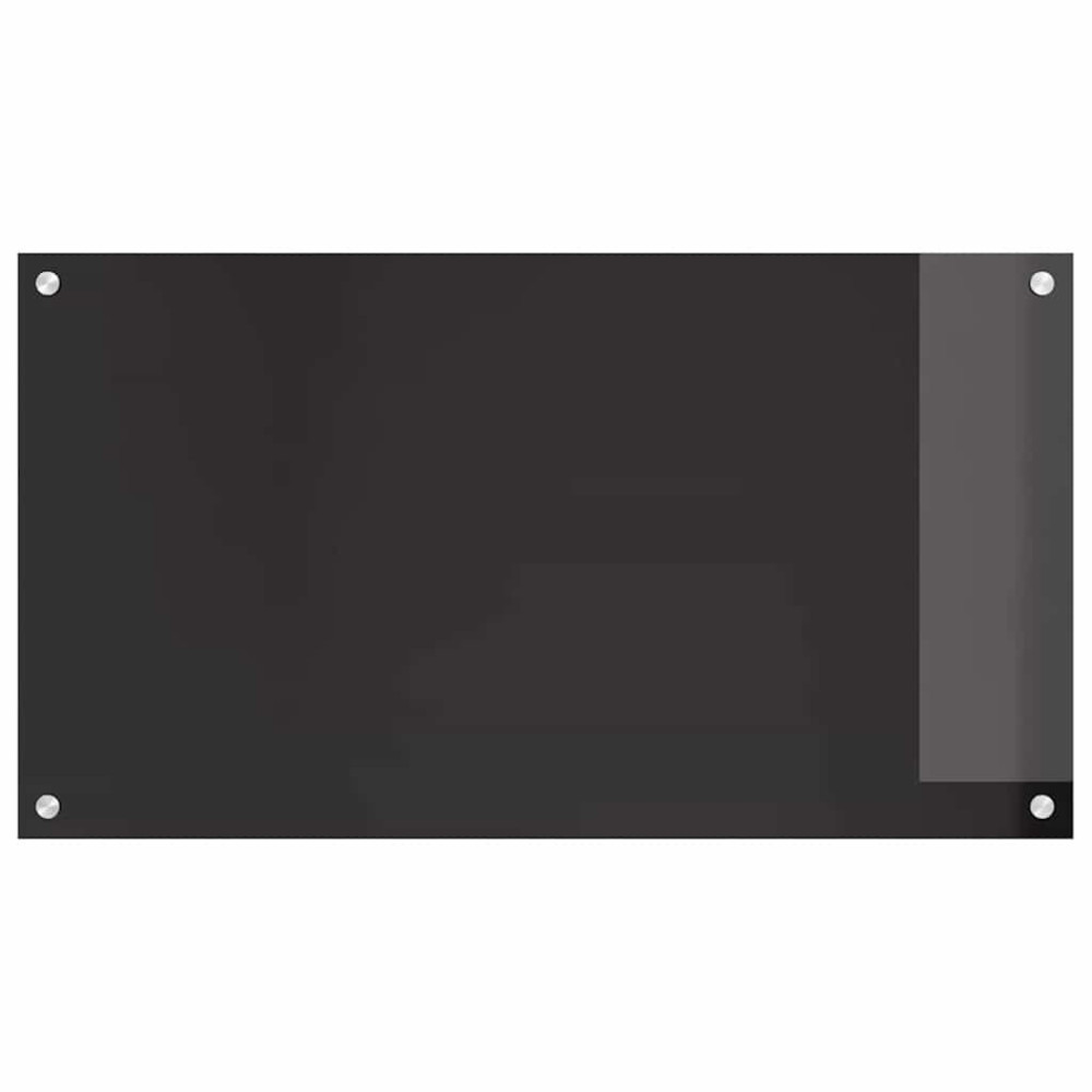 Produktbild för Köksskydd 2 pcs Svart 90 x 50 cm härdat glas