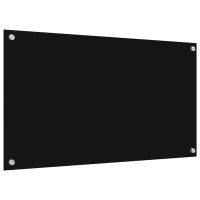 Produktbild för Köksskydd 2 pcs Svart 90 x 50 cm härdat glas