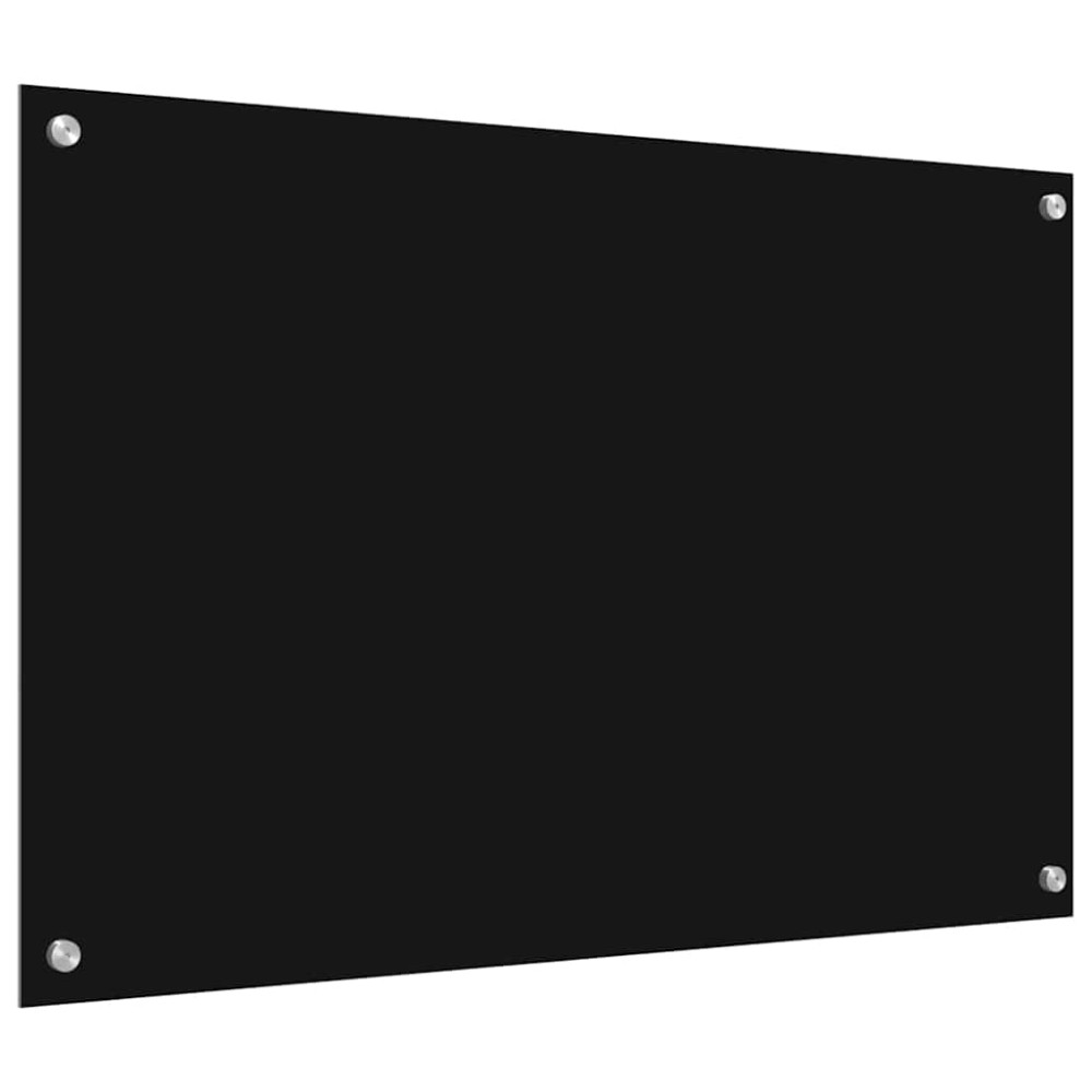 Produktbild för Köksskydd 2 pcs Svart 90 x 60 cm härdat glas