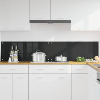 Produktbild för Köksskydd 2 pcs Svart 100 x 40 cm härdat glas