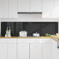 Produktbild för Köksskydd 2 pcs Svart 100 x 50 cm härdat glas