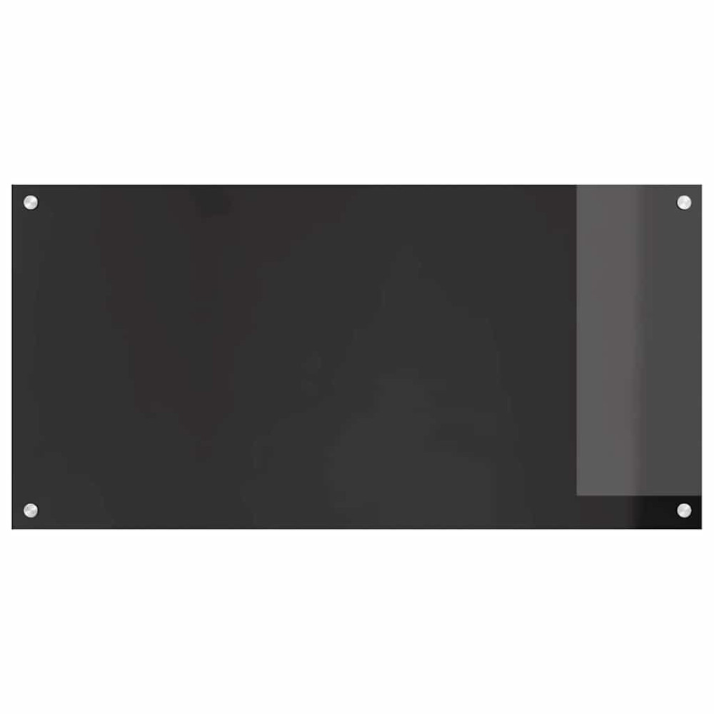 Produktbild för Köksskydd 2 pcs Svart 100 x 50 cm härdat glas