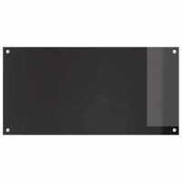 Produktbild för Köksskydd 2 pcs Svart 100 x 50 cm härdat glas