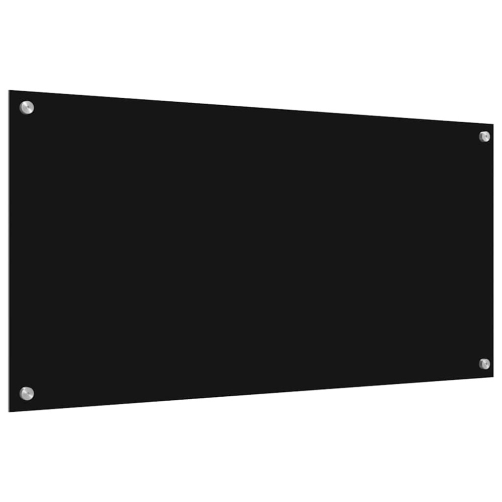 Produktbild för Köksskydd 2 pcs Svart 100 x 50 cm härdat glas