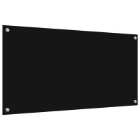 Produktbild för Köksskydd 2 pcs Svart 100 x 50 cm härdat glas
