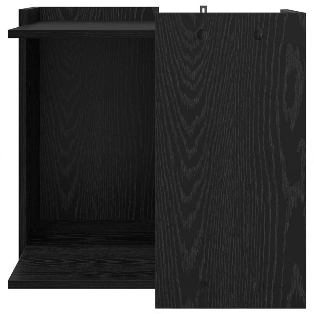 Produktbild för Kattlåda Inhägnad Svart ek 53 x 53 x 51 cm Konstruerat trä