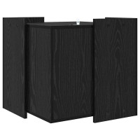 Produktbild för Kattlåda Inhägnad Svart ek 53 x 53 x 51 cm Konstruerat trä