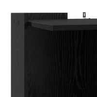 Produktbild för Kattlåda Inhägnad Svart ek 53 x 53 x 51 cm Konstruerat trä