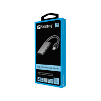 Produktbild för Sandberg USB 3.0 Pocket Hub - hubb - 4 portar