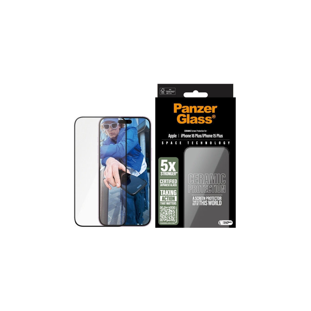 Produktbild för PanzerGlass - skärmskydd för mobiltelefon - ultrabred passning