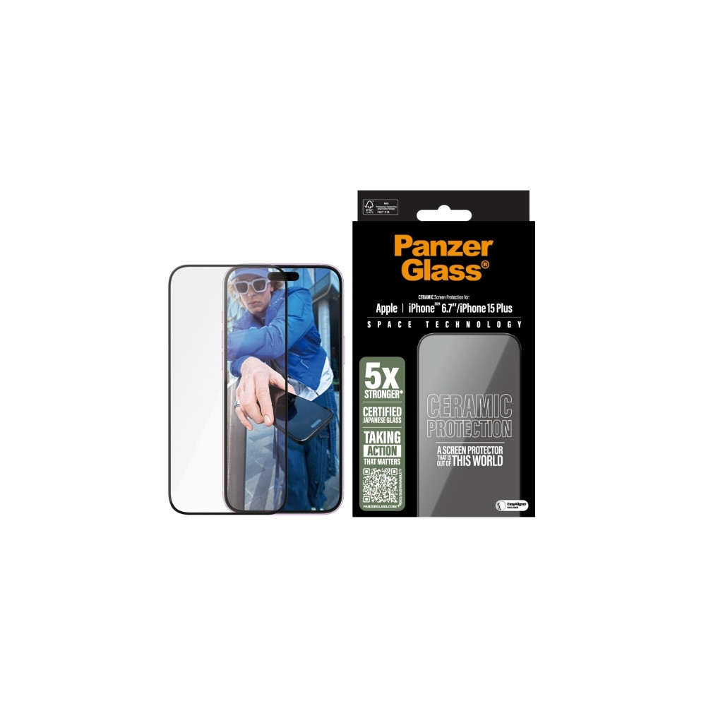 Produktbild för PanzerGlass - skärmskydd för mobiltelefon - ultrabred passning