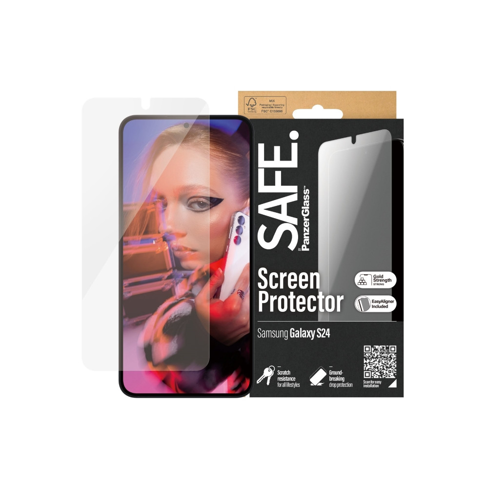 Produktbild för SAFE. by PanzerGlass - skärmskydd för mobiltelefon - ultrabred passning med EasyAligner