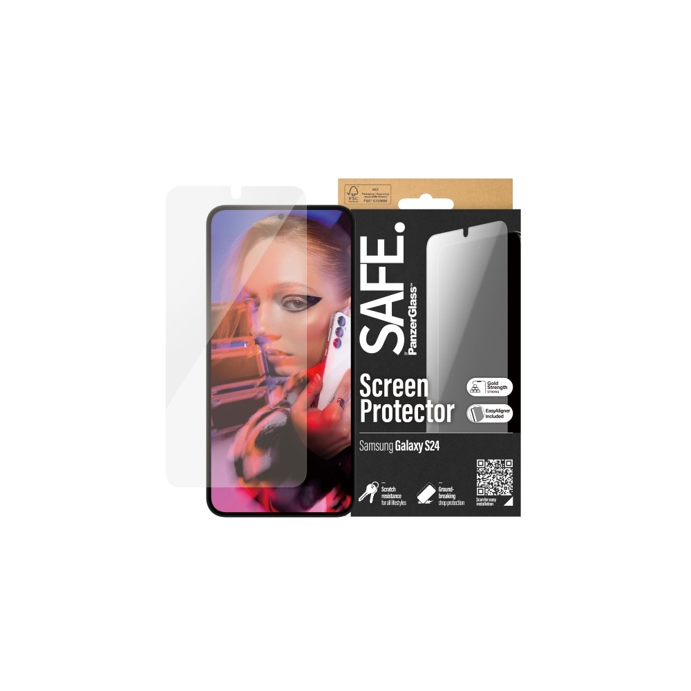 Produktbild för SAFE. by PanzerGlass - skärmskydd för mobiltelefon - ultrabred passning med EasyAligner
