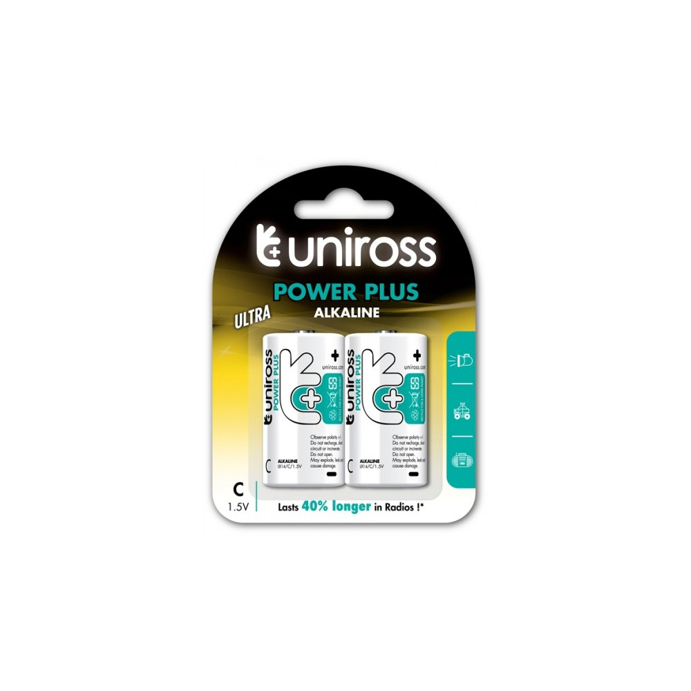 Produktbild för Uniross Power Plus C / LR14 standardbatterier 7000 mAh, 2 st