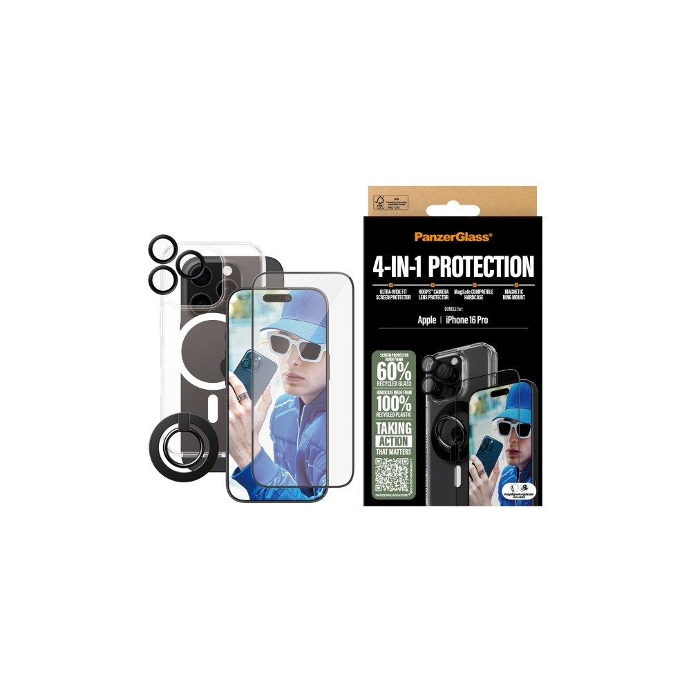 Produktbild för PanzerGlass ® 4-in-1 Protection Bundle iPhone 16 Pro, Apple,...