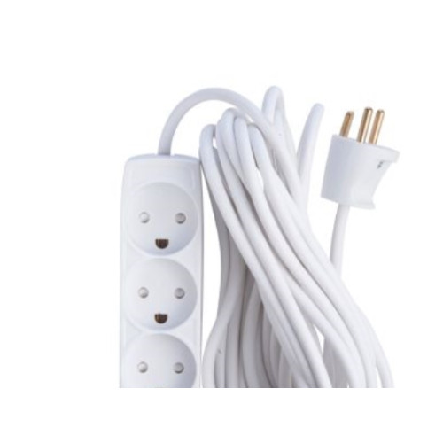THORKILD LARSEN E-line 3-vägguttag 3G1,0 H05VV-F vit m/j 230V/13A plastkabel...