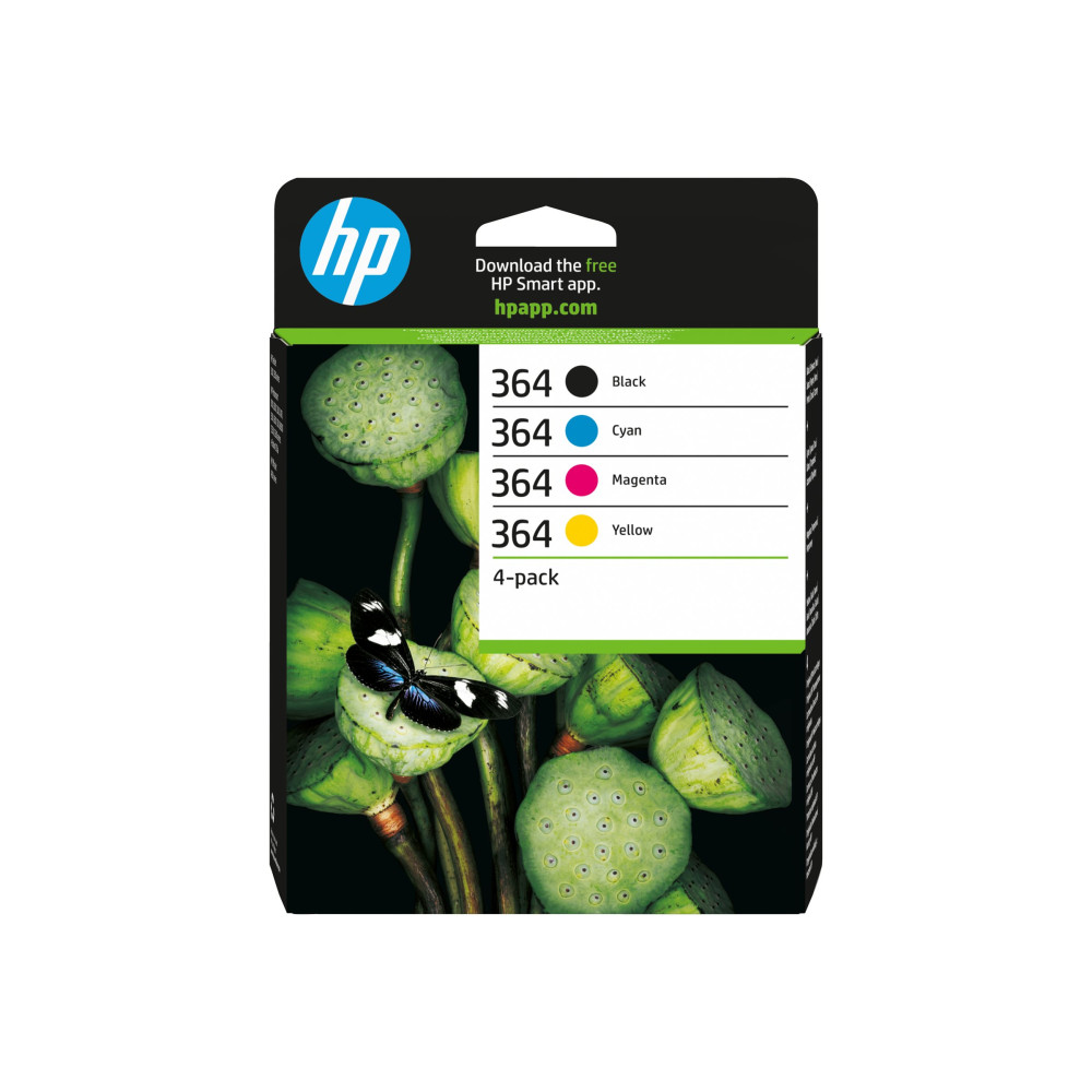 Produktbild för HP 364 - 4-pack - svart, gul, cyan, magenta - original - bläckpatron