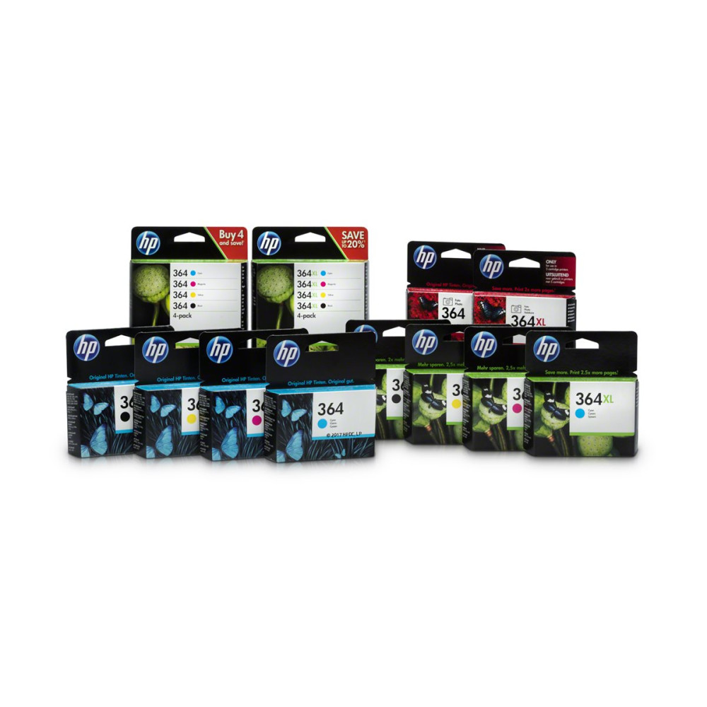 Produktbild för HP 364 - 4-pack - svart, gul, cyan, magenta - original - bläckpatron