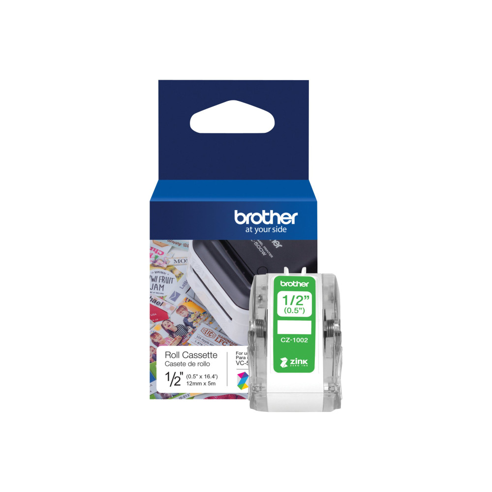 Produktbild för Brother CZ-1002 - löpande etiketter - 1 rulle (rullar) - Rulle (1,2 cm x 5 m)