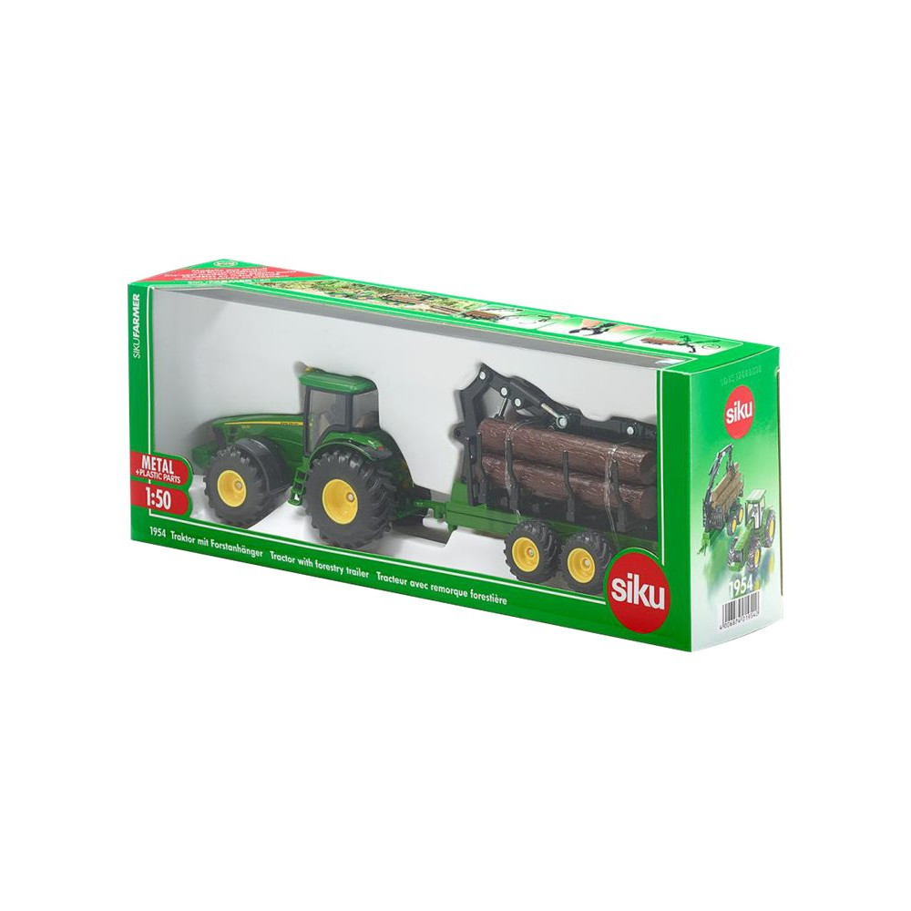 Produktbild för Siku Farmer - Traktor med skogstrailer