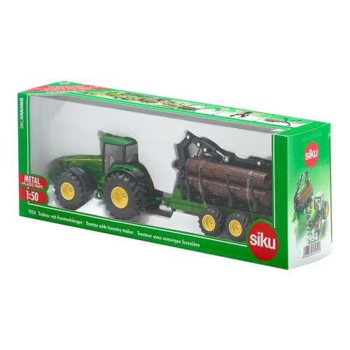 SIKU Siku Farmer - Traktor med skogstrailer