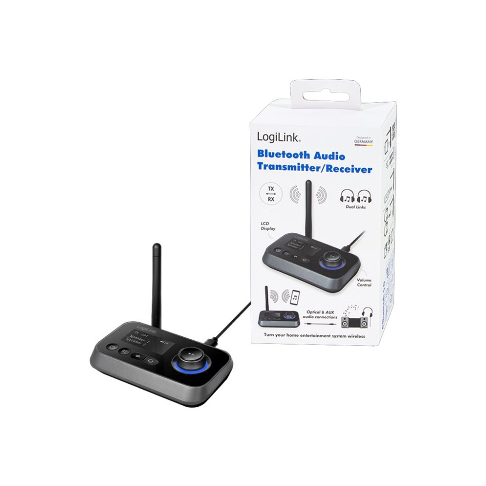 Produktbild för LogiLink - trådlös Bluetooth-ljudmottagare/-sändare för TV, trådlösa hörlurar