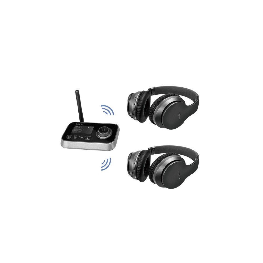 Produktbild för LogiLink - trådlös Bluetooth-ljudmottagare/-sändare för TV, trådlösa hörlurar