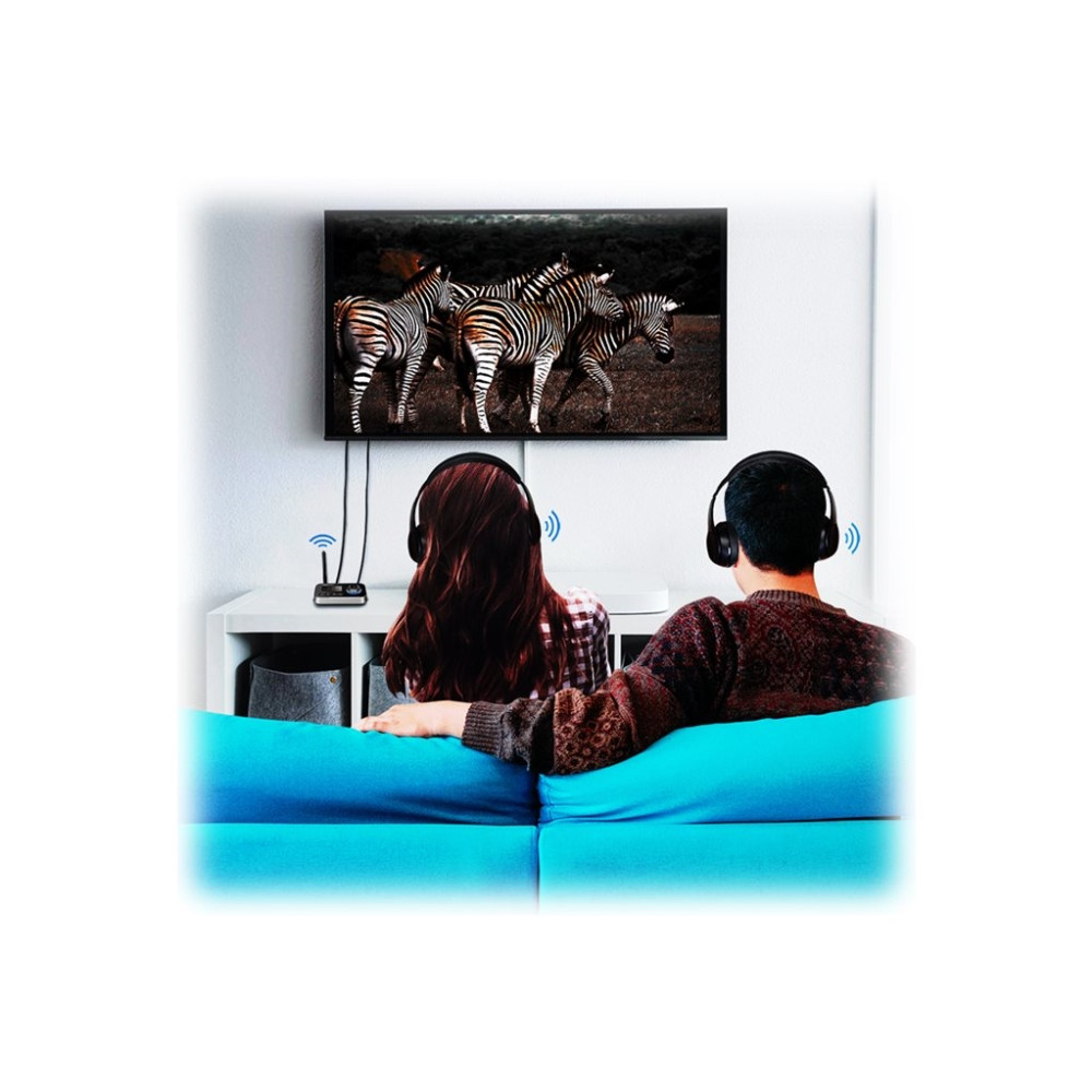 Produktbild för LogiLink - trådlös Bluetooth-ljudmottagare/-sändare för TV, trådlösa hörlurar