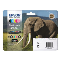 Produktbild för Epson 24 Multipack - 6-pack - svart, gul, cyan, magenta, ljus magenta, ljus cyan - original - bläckpatron