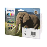 Produktbild för Epson 24 Multipack - 6-pack - svart, gul, cyan, magenta, ljus magenta, ljus cyan - original - bläckpatron