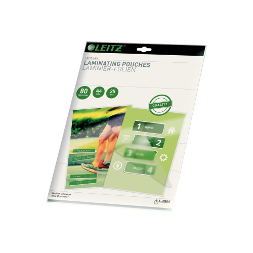 LEITZ - 25-pack - färglös - 216 x 303 mm - matta lamineringsfickor - Laminering
