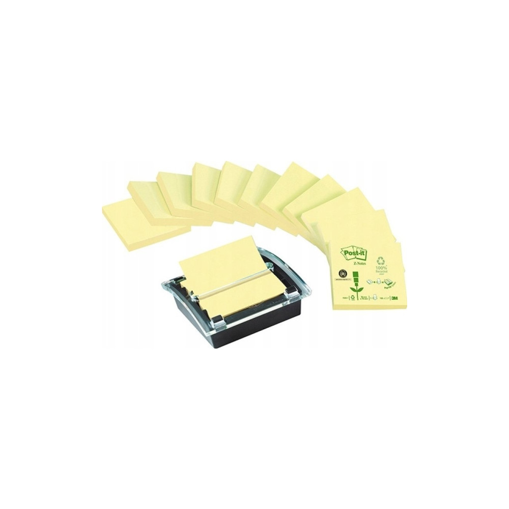 Produktbild för Post-it Z-notes Millenium dispenser + 12 återvunna block, 76...