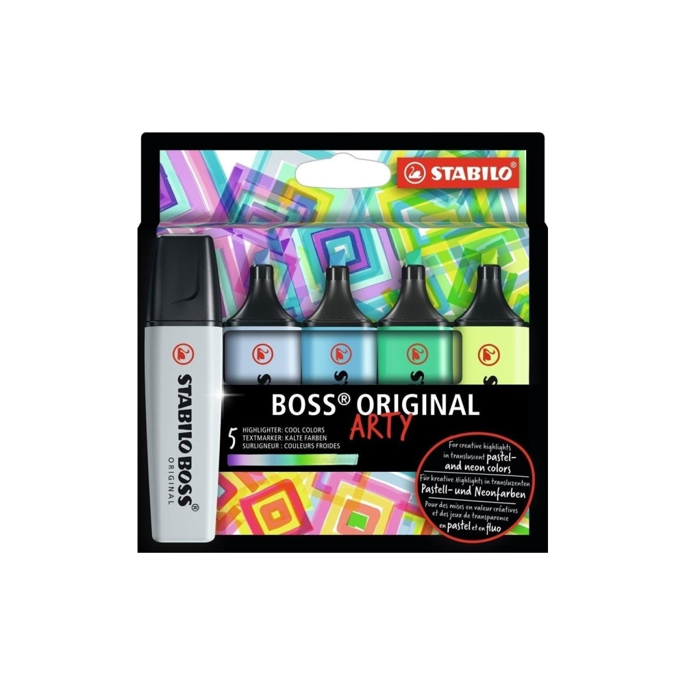 Produktbild för STABILO BOSS ORIGINAL, 5 styck, Multifärg, Mejselspets, Mult...