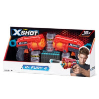 Produktbild för X-Shot Excel Double Fury 4 Combo Foam Blaster Pack (16 Darts...