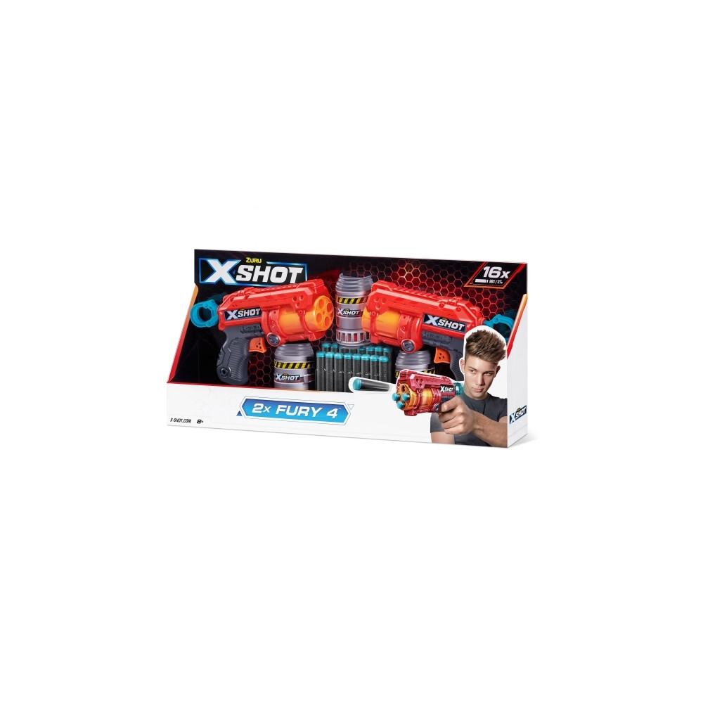 Produktbild för X-Shot Excel Double Fury 4 Combo Foam Blaster Pack (16 Darts...