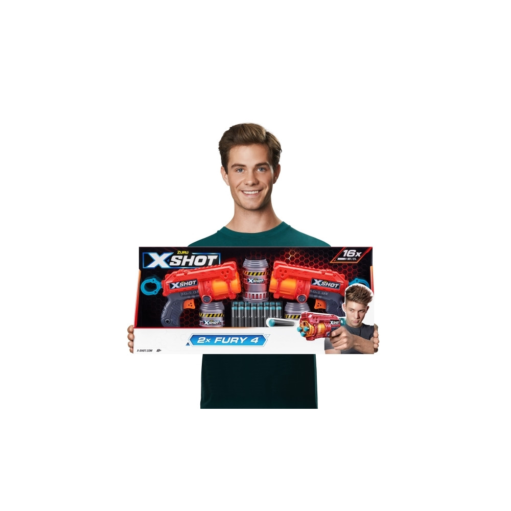 Produktbild för X-Shot Excel Double Fury 4 Combo Foam Blaster Pack (16 Darts...