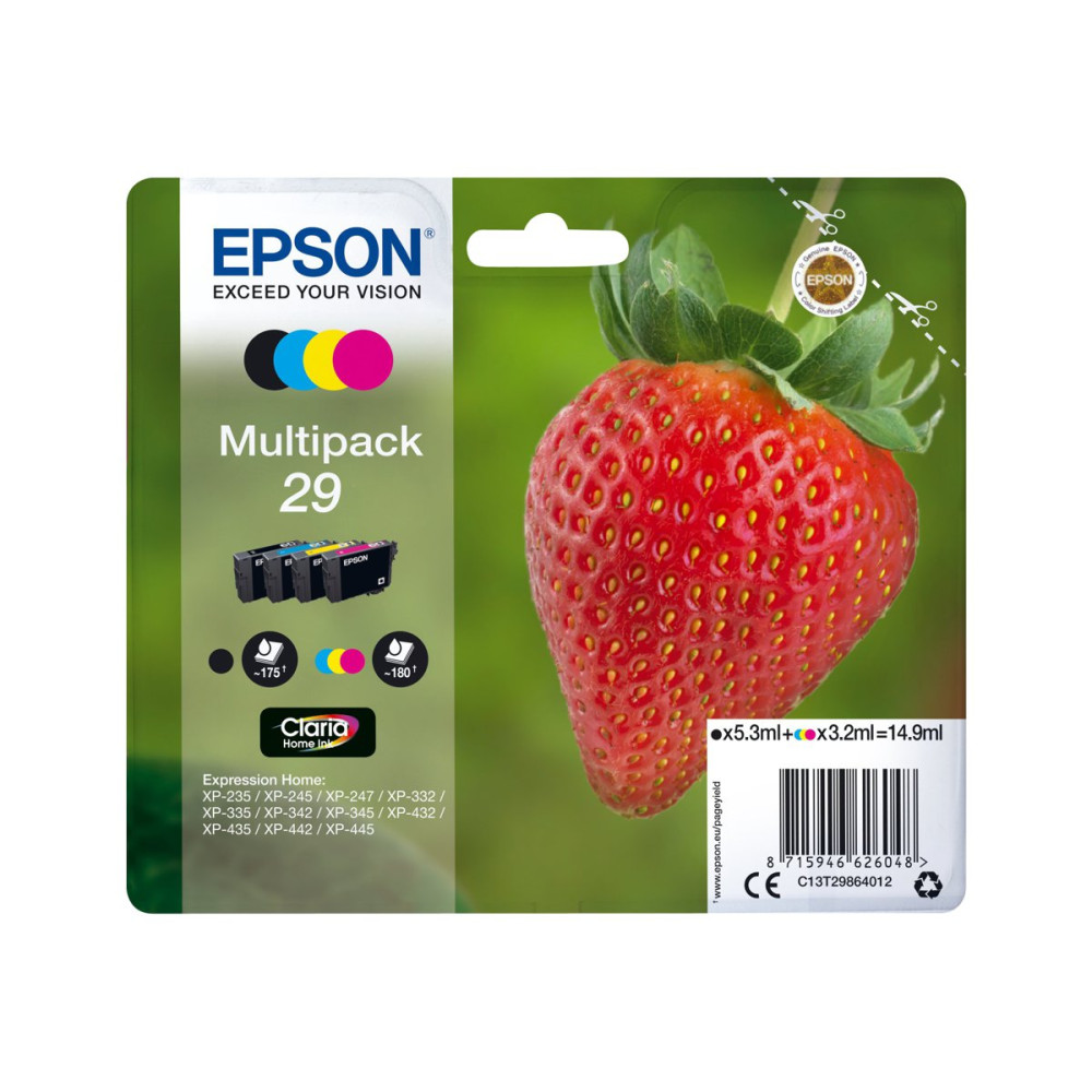 Produktbild för Epson 29 Multipack - 4-pack - svart, gul, cyan, magenta - original - bläckpatron