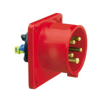 Produktbild för BALS CEE intag infällt H6 400 V 16 A 5-pol röd, fläns 75x75...