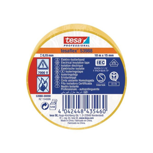 tesa PVC-isoleringstejp gul