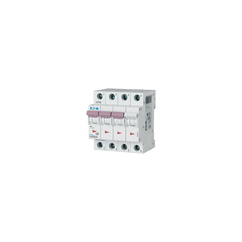 Produktbild för Eaton Moeller series xPole PLS6/M - automatisk kretsbrytare - 32A, 3p+N, characteristic: C, miniature circuit breaker (MCB)